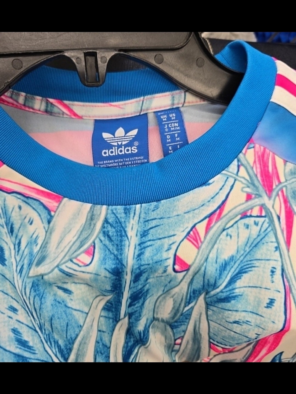 Adidas Originals Flower Rush Men's Ringer t-shirt Sz M - Soccer style- soft! - Picture 5 of 8